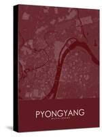 Pyongyang, Korea, Democratic People's Republic of Red Map-null-Stretched Canvas