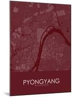 Pyongyang, Korea, Democratic People's Republic of Red Map-null-Mounted Poster