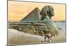 Pyramid and Sphinx, Egypt-null-Mounted Art Print