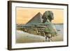 Pyramid and Sphinx, Egypt-null-Framed Art Print