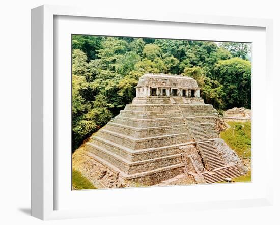 Pyramid and Temple-Of-The-Inscriptions, Palenque, Mexico, 7th Century-null-Framed Giclee Print