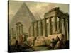 Pyramid and Temples-Hubert Robert-Stretched Canvas