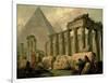 Pyramid and Temples-Hubert Robert-Framed Art Print