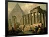 Pyramid and Temples-Hubert Robert-Framed Art Print