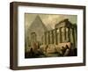 Pyramid and Temples-Hubert Robert-Framed Art Print