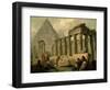 Pyramid and Temples-Hubert Robert-Framed Art Print