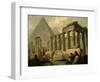 Pyramid and Temples-Hubert Robert-Framed Art Print