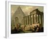 Pyramid and Temples-Hubert Robert-Framed Art Print