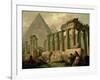 Pyramid and Temples-Hubert Robert-Framed Art Print