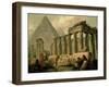 Pyramid and Temples-Hubert Robert-Framed Art Print