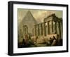 Pyramid and Temples-Hubert Robert-Framed Art Print