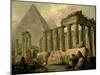 Pyramid and Temples-Hubert Robert-Mounted Art Print