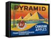 Pyramid Apple Label - Penticton B.C. Canada-Lantern Press-Framed Stretched Canvas