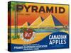 Pyramid Apple Label - Penticton B.C. Canada-Lantern Press-Stretched Canvas