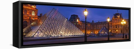 Pyramid at a Museum, Louvre Pyramid, Musee Du Louvre, Paris, France-null-Framed Stretched Canvas