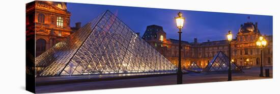 Pyramid at a Museum, Louvre Pyramid, Musee Du Louvre, Paris, France-null-Stretched Canvas