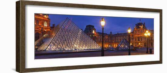 Pyramid at a Museum, Louvre Pyramid, Musee Du Louvre, Paris, France-null-Framed Photographic Print