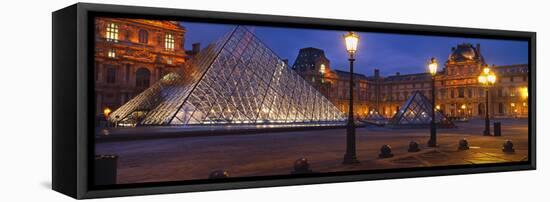 Pyramid at a Museum, Louvre Pyramid, Musee Du Louvre, Paris, France-null-Framed Stretched Canvas