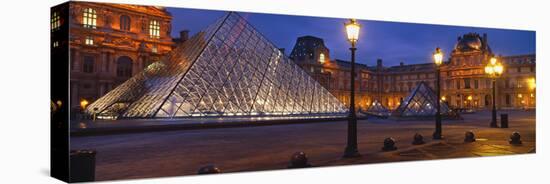 Pyramid at a Museum, Louvre Pyramid, Musee Du Louvre, Paris, France-null-Stretched Canvas