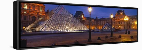 Pyramid at a Museum, Louvre Pyramid, Musee Du Louvre, Paris, France-null-Framed Stretched Canvas