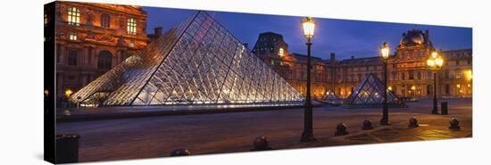 Pyramid at a Museum, Louvre Pyramid, Musee Du Louvre, Paris, France-null-Stretched Canvas