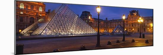 Pyramid at a Museum, Louvre Pyramid, Musee Du Louvre, Paris, France-null-Mounted Photographic Print