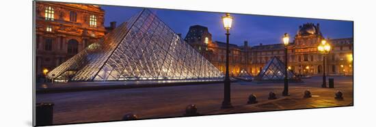 Pyramid at a Museum, Louvre Pyramid, Musee Du Louvre, Paris, France-null-Mounted Photographic Print