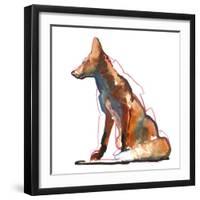 Pyramid fox, 2021, (mixed media)-Mark Adlington-Framed Giclee Print