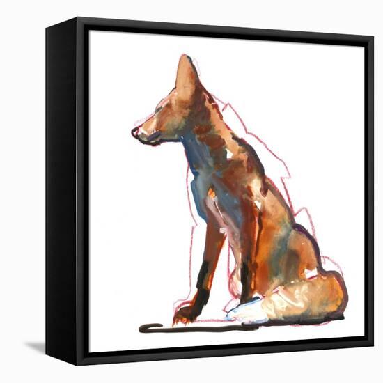 Pyramid fox, 2021, (mixed media)-Mark Adlington-Framed Stretched Canvas