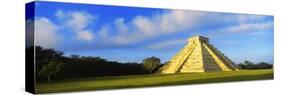 Pyramid in a Field, Kukulkan Pyramid, Chichen Itza, Yucatan, Mexico-null-Stretched Canvas