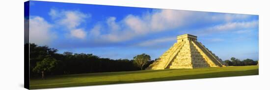 Pyramid in a Field, Kukulkan Pyramid, Chichen Itza, Yucatan, Mexico-null-Stretched Canvas