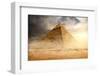 Pyramid in Sand Dust under Gray Clouds-Givaga-Framed Photographic Print