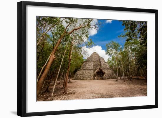 Pyramid in the Ancient Mayan Ruins of Coba, Outside of Tulum, Mexico, North America-Laura Grier-Framed Photographic Print