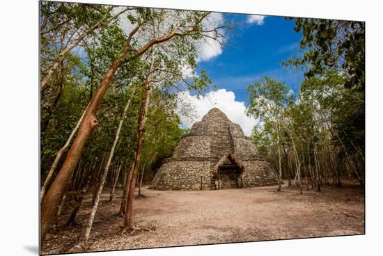 Pyramid in the Ancient Mayan Ruins of Coba, Outside of Tulum, Mexico, North America-Laura Grier-Mounted Premium Photographic Print