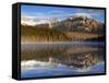 Pyramid Lake, Jasper National Park, Alberta, Canada-Walter Bibikow-Framed Stretched Canvas