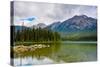 Pyramid Lake, Pyramid Mountain, Jasper National Park-Sonja Jordan-Stretched Canvas