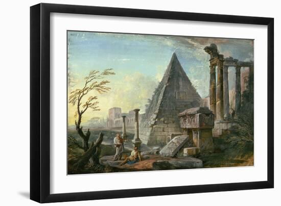 Pyramid of Caius Cestius at Rome-Jean-Baptiste Lallemand-Framed Giclee Print