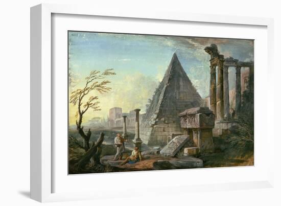 Pyramid of Caius Cestius at Rome-Jean-Baptiste Lallemand-Framed Giclee Print