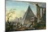 Pyramid of Caius Cestius at Rome-Jean-Baptiste Lallemand-Mounted Giclee Print