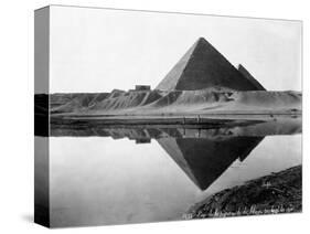 Pyramid of Cheops Reflected in Nile River-null-Stretched Canvas
