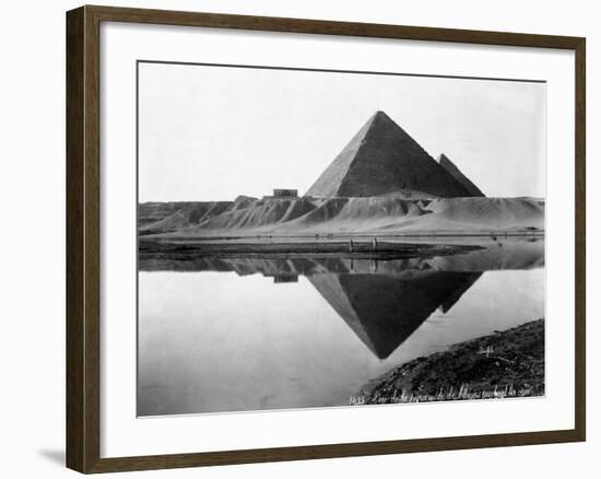 Pyramid of Cheops Reflected in Nile River-null-Framed Photographic Print