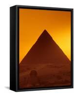 Pyramid of Khafre and Sphinx, Giza Plateau, Old Kingdom, Egypt-Kenneth Garrett-Framed Stretched Canvas