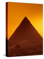 Pyramid of Khafre and Sphinx, Giza Plateau, Old Kingdom, Egypt-Kenneth Garrett-Stretched Canvas