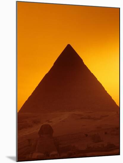 Pyramid of Khafre and Sphinx, Giza Plateau, Old Kingdom, Egypt-Kenneth Garrett-Mounted Premium Photographic Print