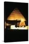 Pyramid of Khafre and the Great Sphinx at Night, Gizeh, Egypt-null-Stretched Canvas