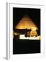 Pyramid of Khafre and the Great Sphinx at Night, Gizeh, Egypt-null-Framed Photographic Print