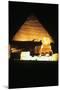 Pyramid of Khafre and the Great Sphinx at Night, Gizeh, Egypt-null-Mounted Photographic Print