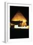 Pyramid of Khafre and the Great Sphinx at Night, Gizeh, Egypt-null-Framed Photographic Print