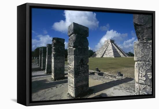 Pyramid of Kukulcan or El Castillo-null-Framed Stretched Canvas