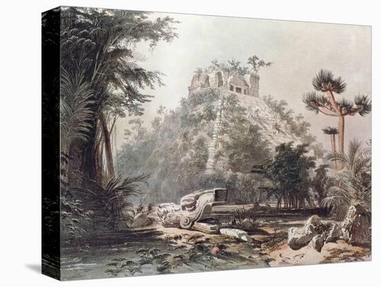 Pyramid of Kukulkan in Chichen Itza-Frederick Catherwood-Stretched Canvas